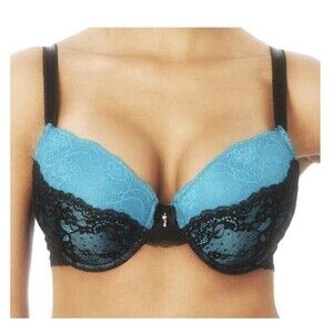 Creme Bralee Bettina Contour Bra Blue /Black  Sz    42DD